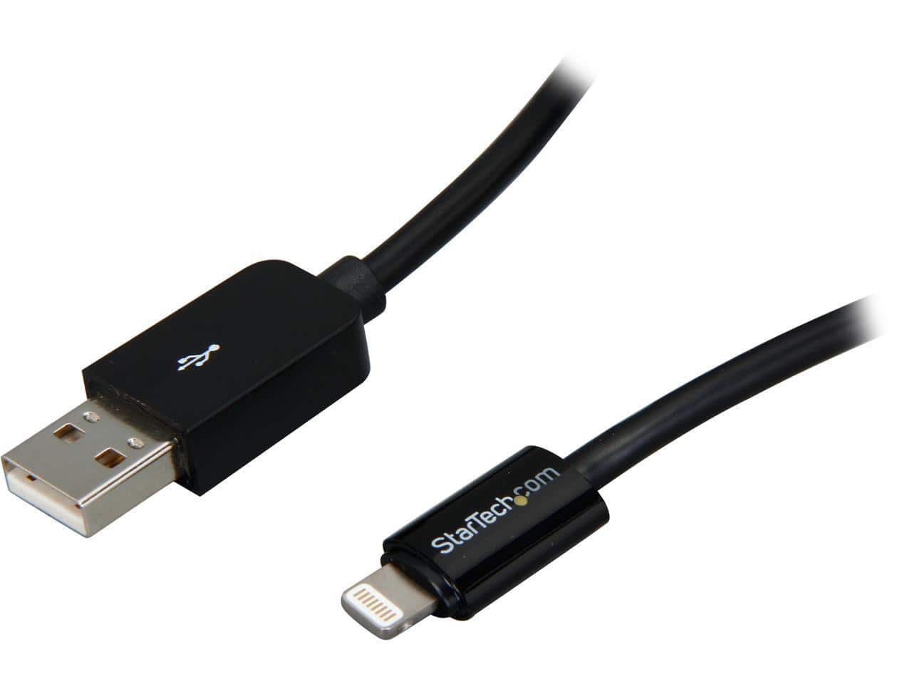 StarTech.com - USBLT3MB Black 3m (10ft) Long Black Apple 8-pin Lightning Connector to USB Cable for iPhone / iPod / iPad