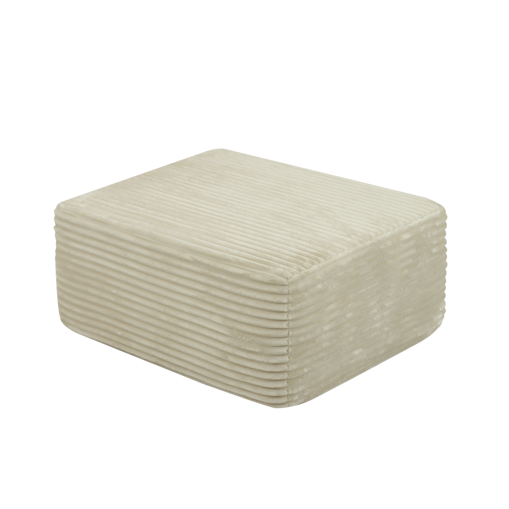 Alt View 1. PDTEND - Contemporary Beige Ottoman for Living Room and Bedroom - Beige.