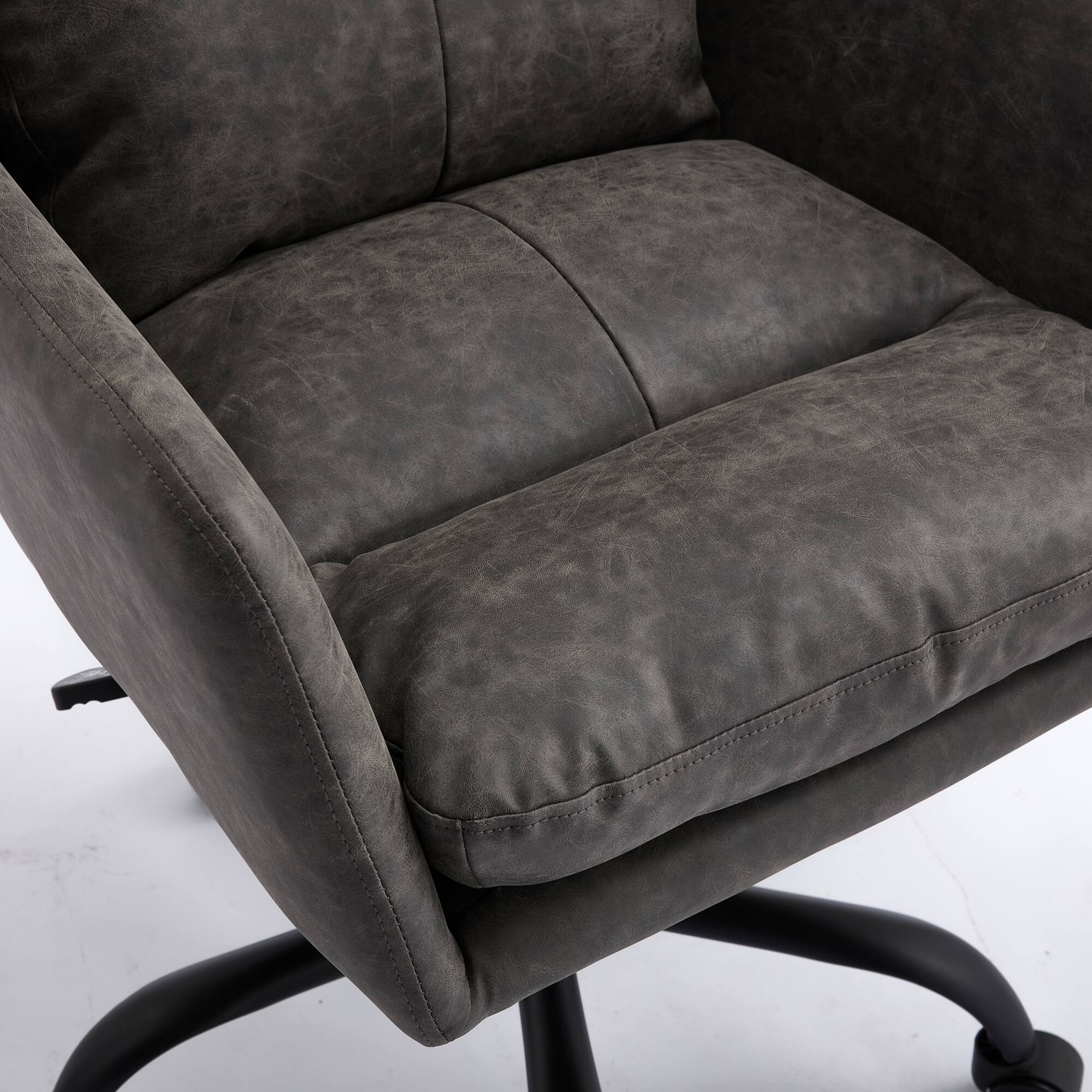 Alt View 5. GOODSILO - Ergonomic Executive Office Chair with Adjustable Height and PU Leather Upholstery - Gray.