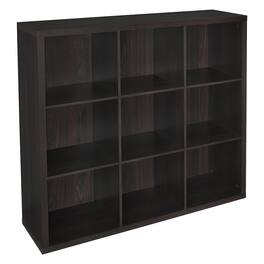 ClosetMaid - 9 Cube Storage Shelf Bookshelf Home Organizer with Back Panel, Black - Black Walnut