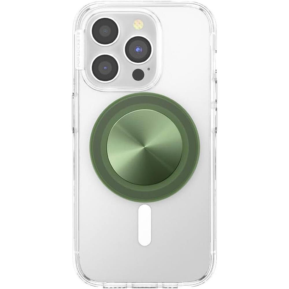 Back. PARKER SLATER - MagSafe Magnetic Phone Grip Stand with Kickstand for iPhone & Tablets (Olive) - Radial Olive.