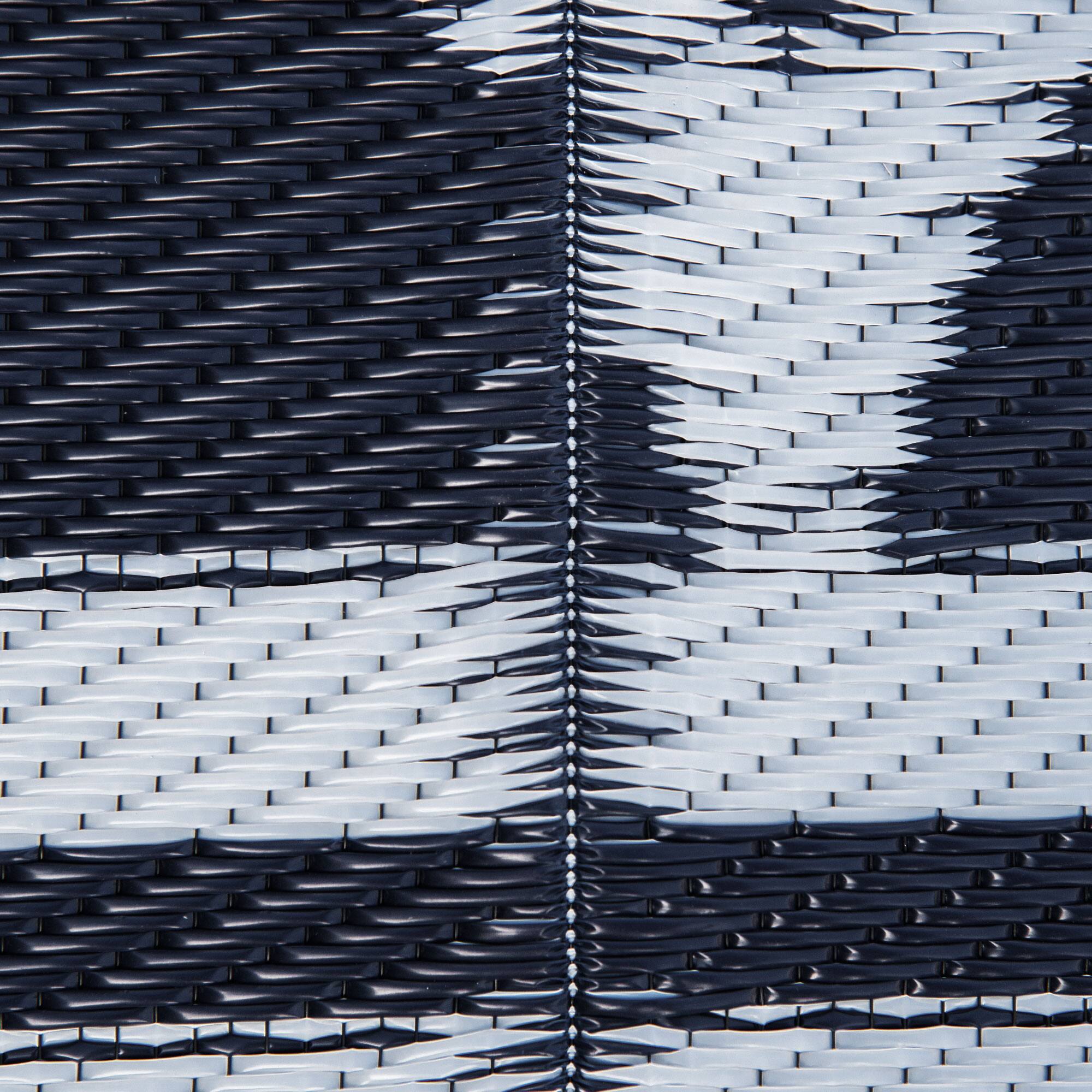 Alt View 8. Outsunny - Reversible Outdoor Rug, 9' x 18' Waterproof Plastic Straw Floor Mat, Portable RV Camping Carpet - Dark Blue, White.