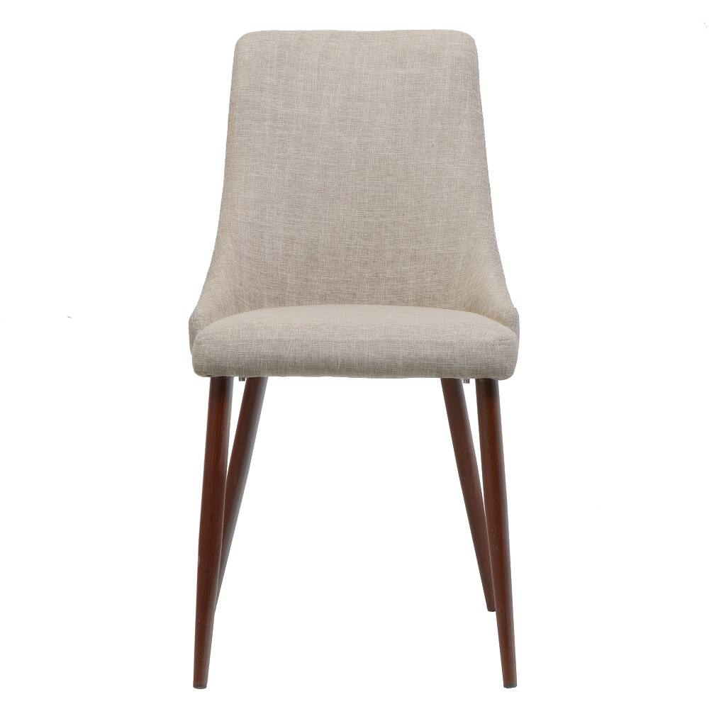 Alt View 1. Loheer - Loheer Mid Century Modern Fabric Armless Dining Chairs Set of 2 Wheat Dark Walnut - Wheat.