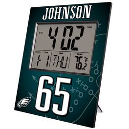 Keyscaper - Lane Johnson Philadelphia Eagles Digital Desk & Wall Clock - Multicolor