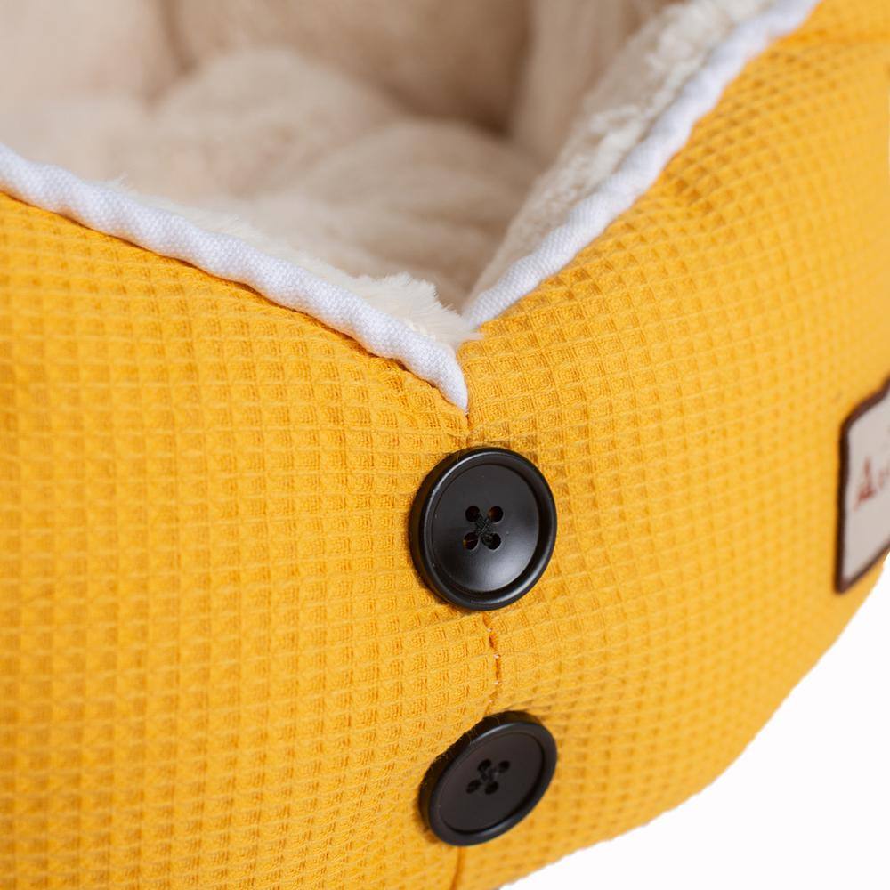 Alt View 5. Armarkat - Cat Bed Gold Waffle And White - Gold.