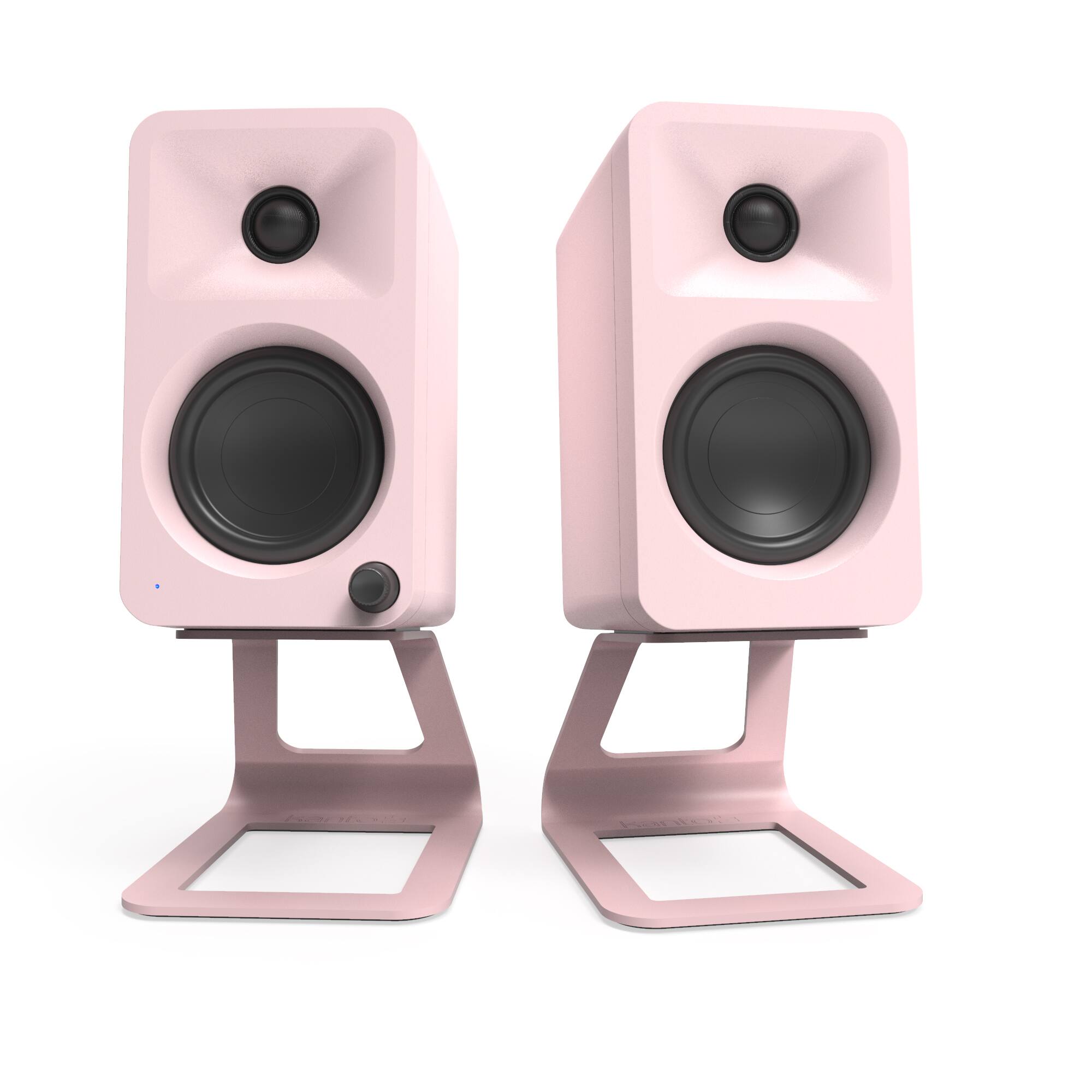 Alt View 5. Kanto - Elevated Desktop Speaker Stands for Small Speakers, Pair - Pink.
