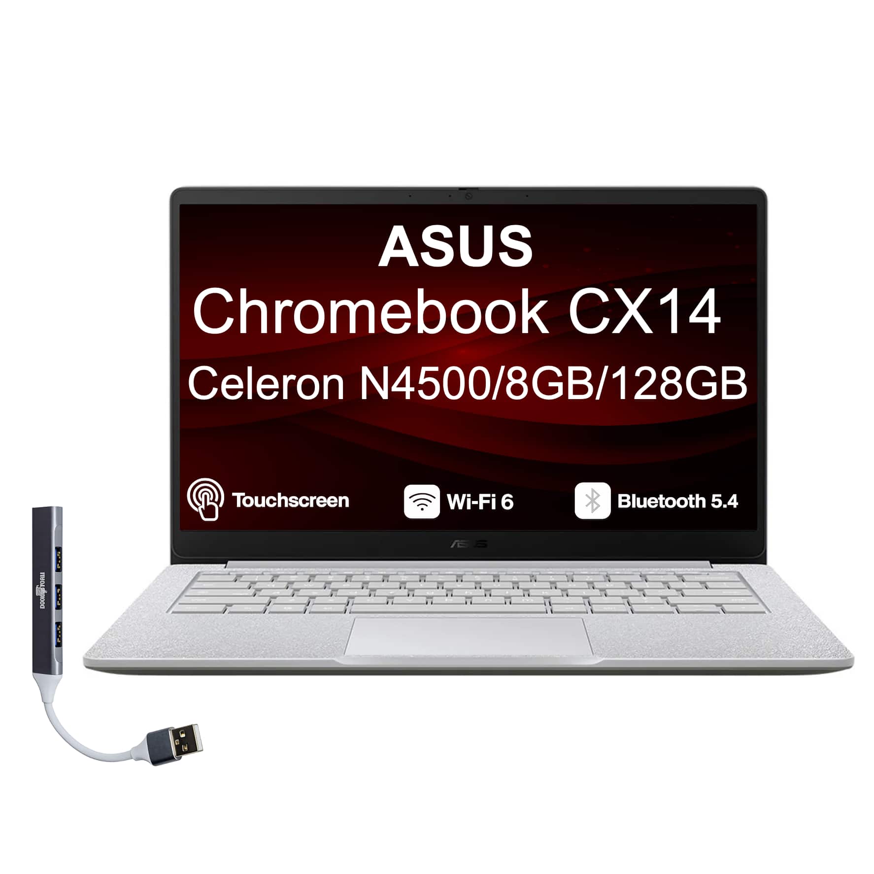 ASUS - CX14 Everyday Value Chromebook LCD FHD Display Intel Celeron N4500, 8GB LPDDR4X, 128GB SSD, Chrome OS - Gray