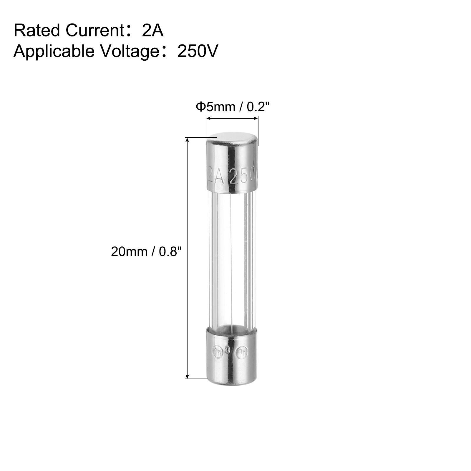 Rated Current: 2A  
Applicable Voltage: 250V  

Φ5mm / 0.2"  
20mm / 0.8"