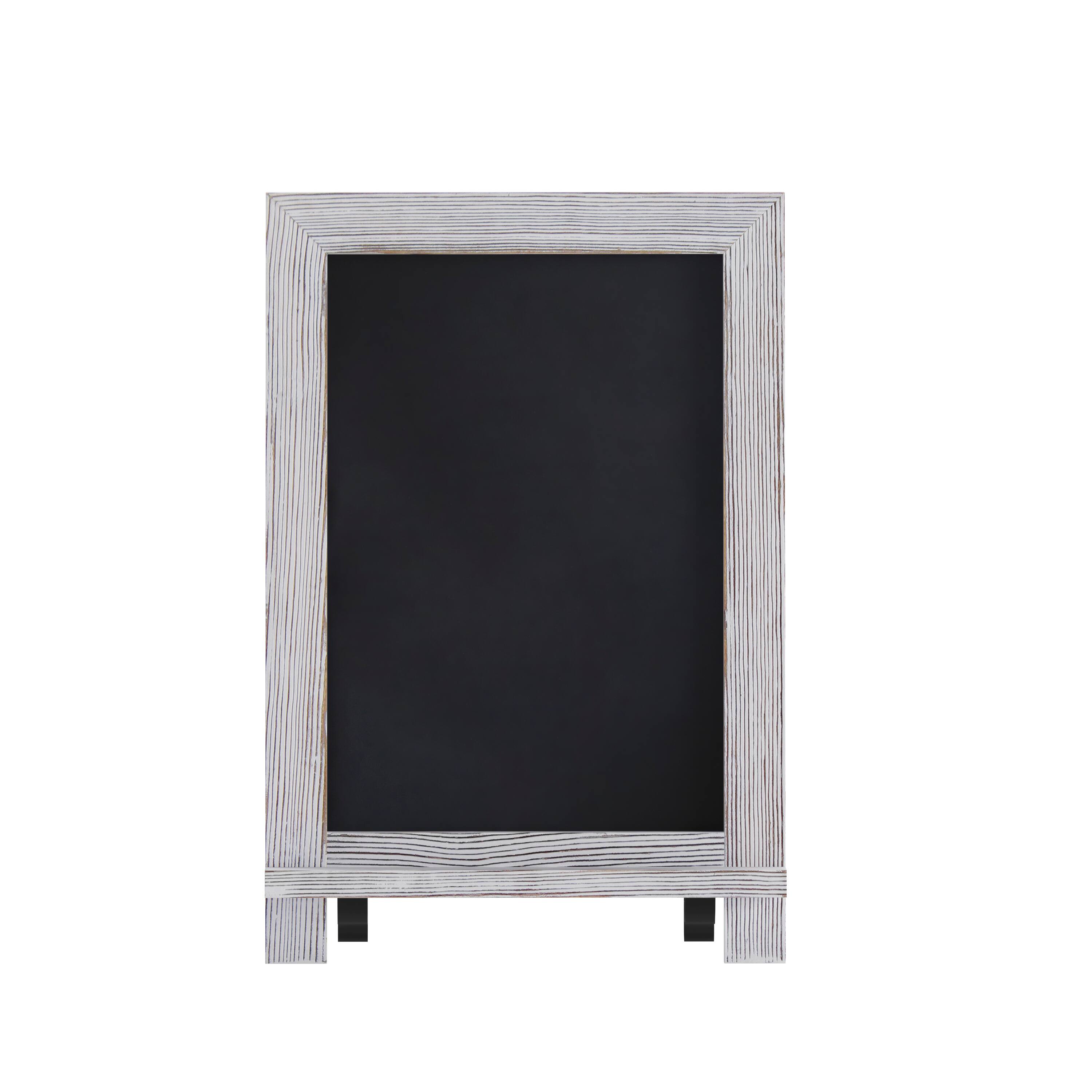 Alt View 10. Emma + Oliver - Burke Rustic Vintage Tabletop or Wall Hanging Chalkboard with Magnetic Surface and Folding Legs - White Wash.