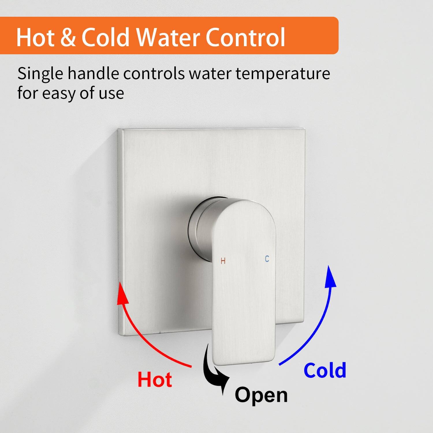 Hot & Cold Water Control

Single handle controls water temperature for easy of use

Hot
Cold
Open