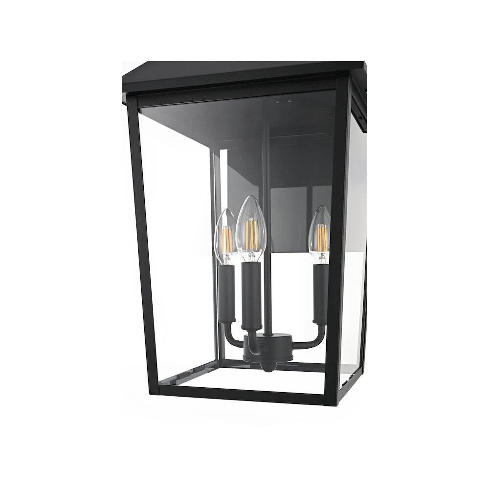 Alt View 2. Elegant Lighting - Riggs 11 inch Outdoor Wall Sconce in Black - Black.