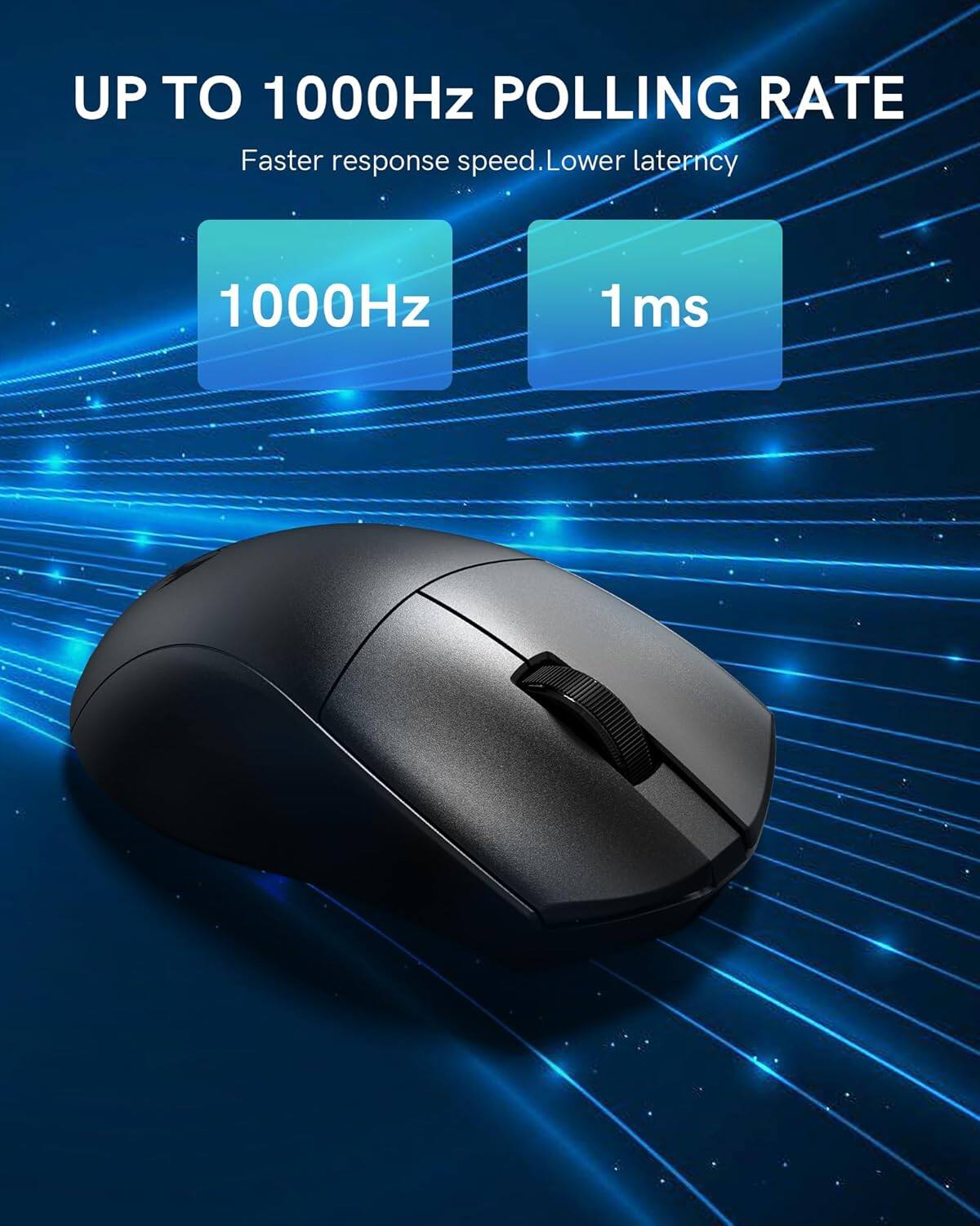 UP TO 1000Hz POLLING RATE  
Faster response speed. Lower latency  
1000Hz  
1ms
