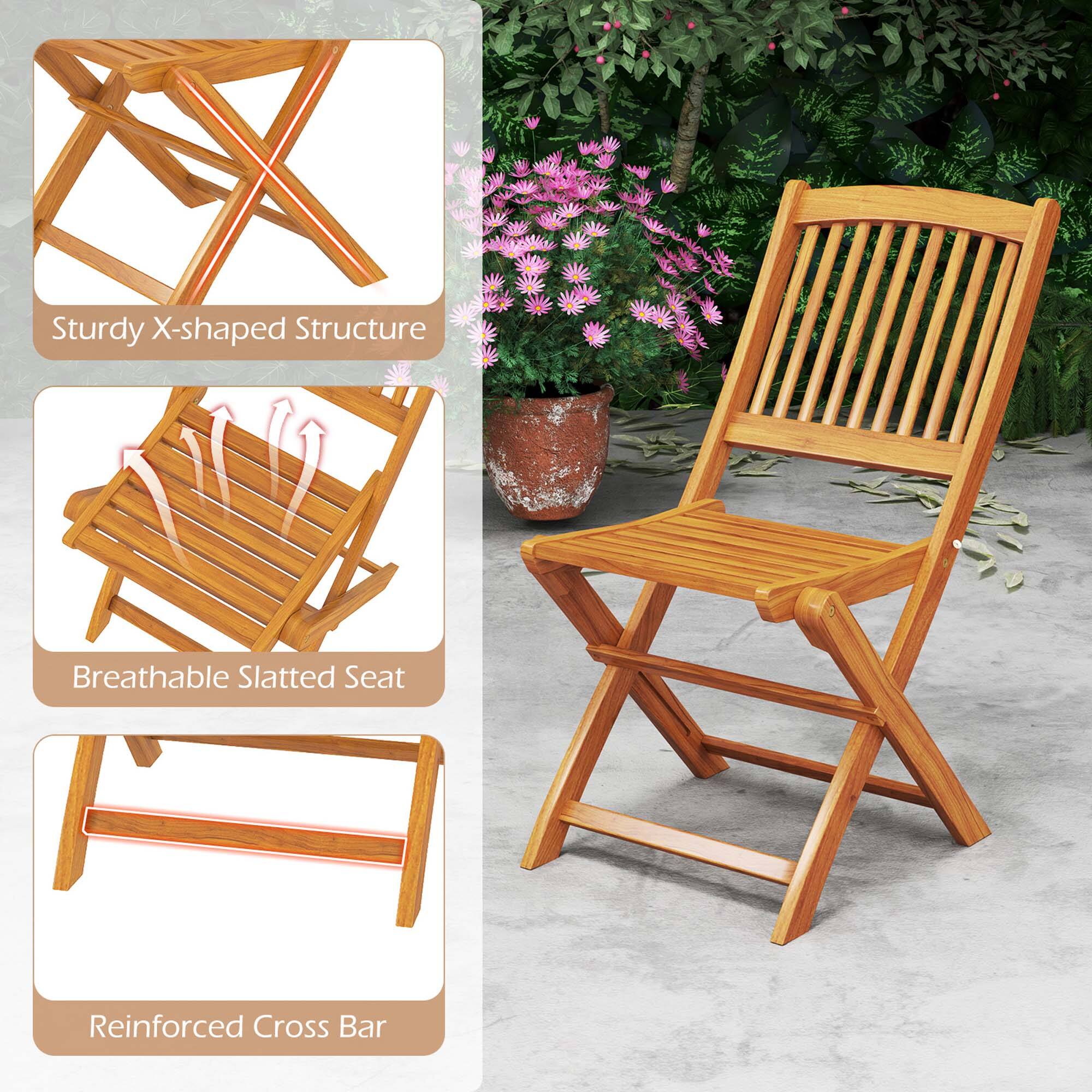 Sturdy X-shaped Structure, Breathable Slatted Seat, Reinforced Cross Bar