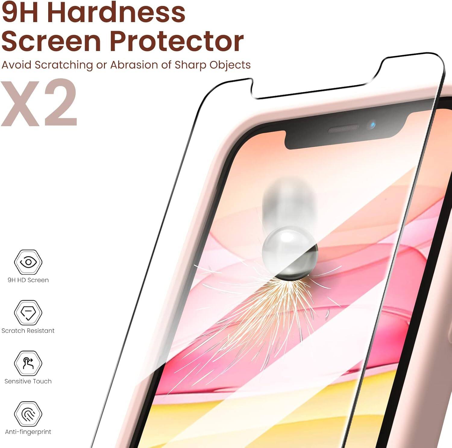 9H Hardness Screen Protector Avoid Scratching or Abrasion of Sharp Objects X2

HD Screen
Scratch Resistant
Sensitive Touch
Anti-fingerprint