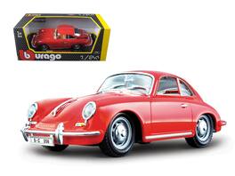 1961 Porsche 356 B Coupe 1/24 Diecast Model Car by Bburago - Red