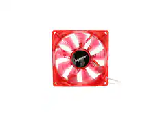 Front. Bluegears - b-PWM 90mm Red, Speed range 500-4000 RPM, Airflow at 88 CFM, 2 ball bearing, 4 pins PWM fan - Red.