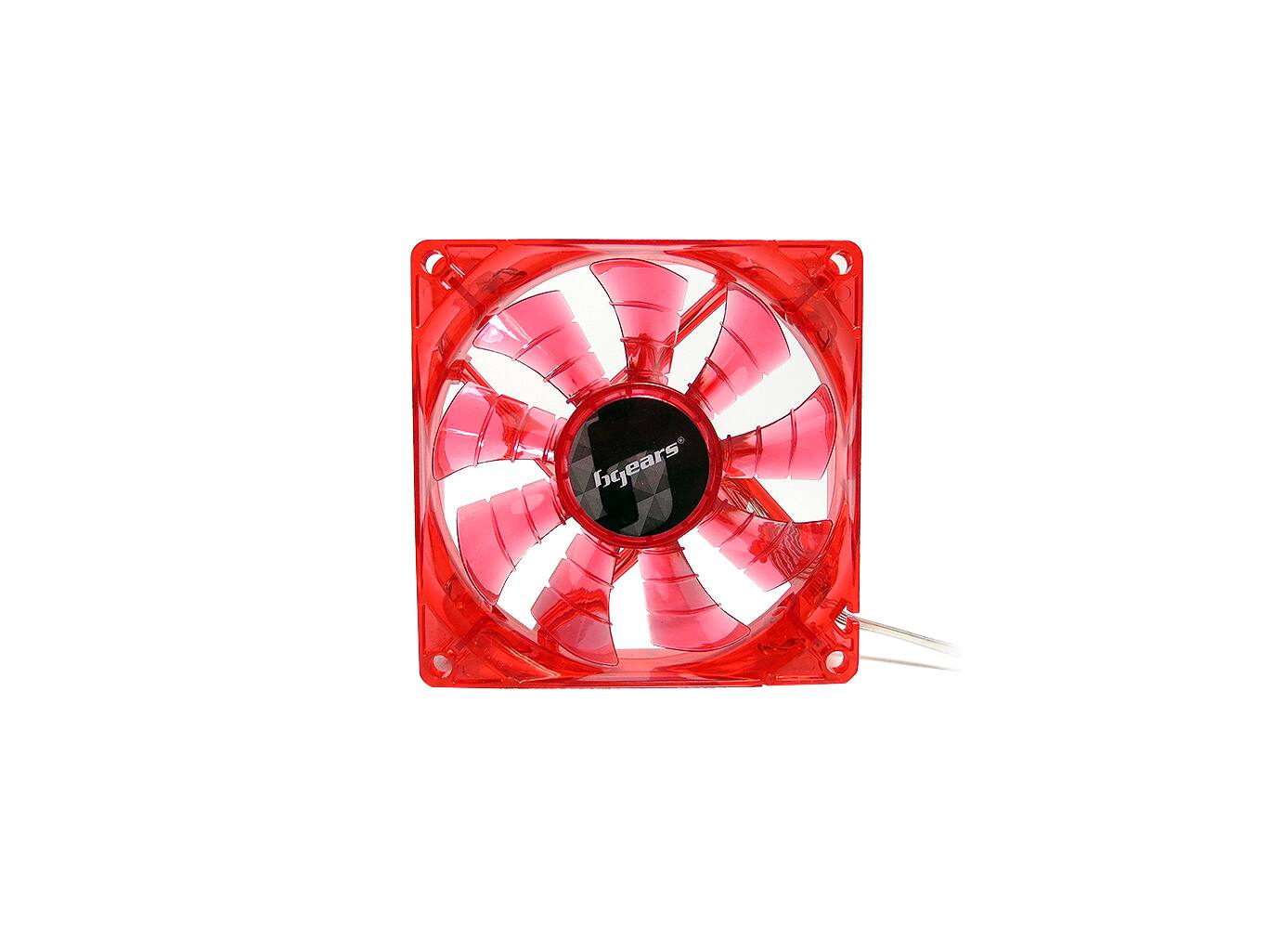 Front. Bluegears - b-PWM 80mm Red, Speed range 500-4000 RPM, Airflow at 78 CFM, 2 ball bearing, 4 pins PWM fan - Red.