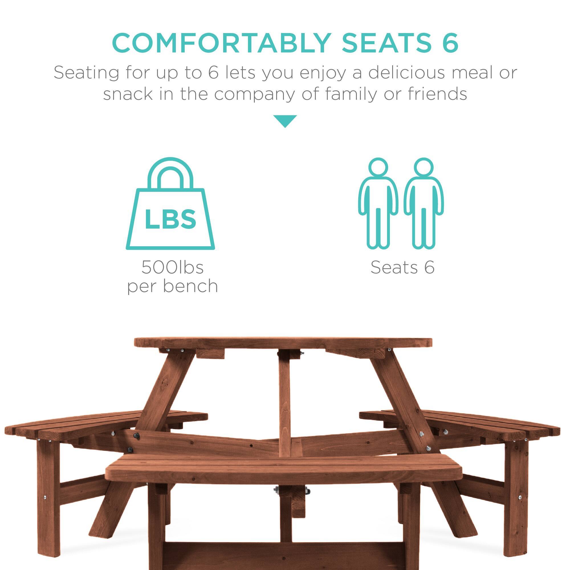 COMFORTABLY SEATS 6

Seating for up to 6 lets you enjoy a delicious meal or snack in the company of family or friends

LBS  
500lbs per bench

Seats 6