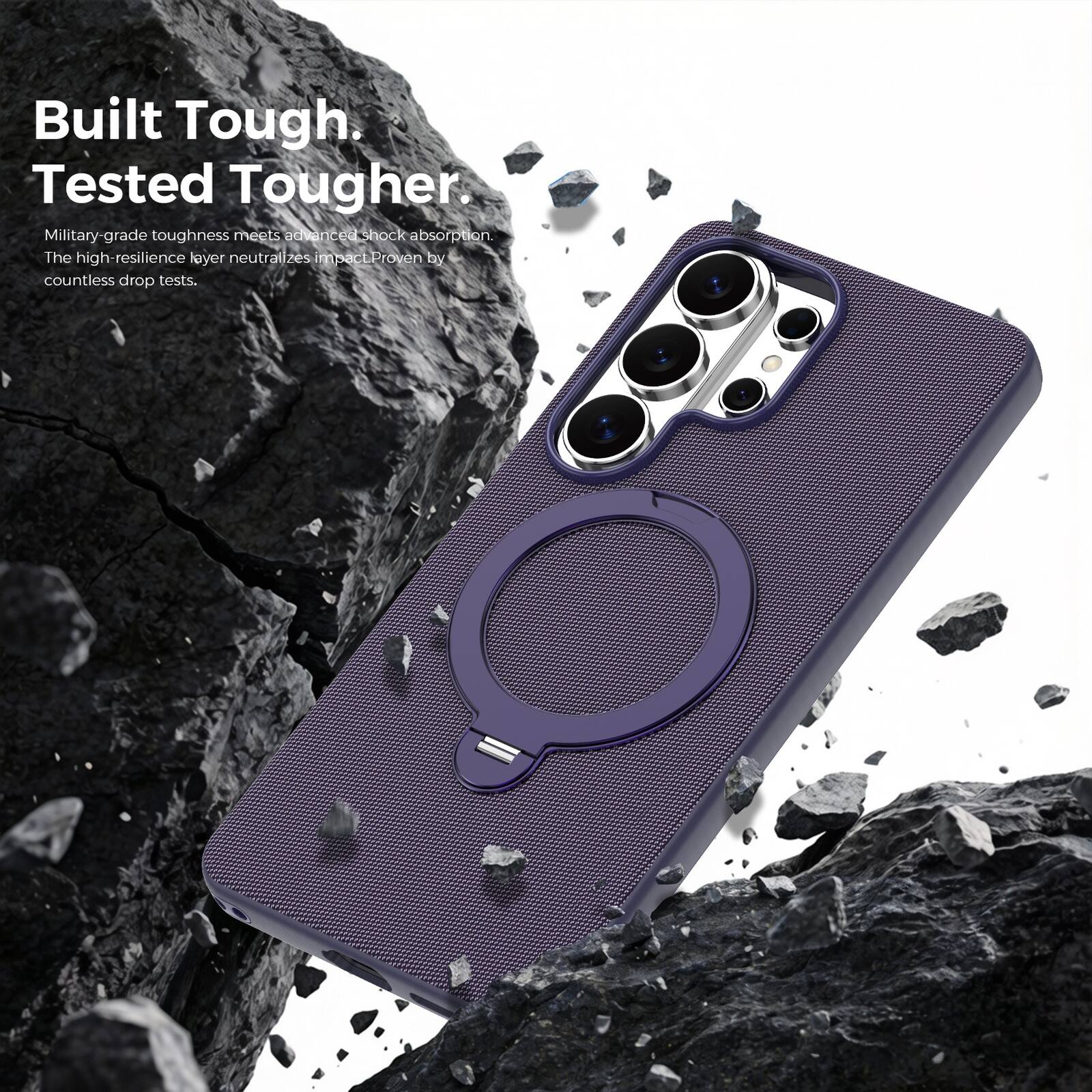 Built Tough.  
Tested Tougher.  

Military-grade toughness meets advanced shock absorption.  
The high-resilience layer neutralizes impact. Proven by countless drop tests.