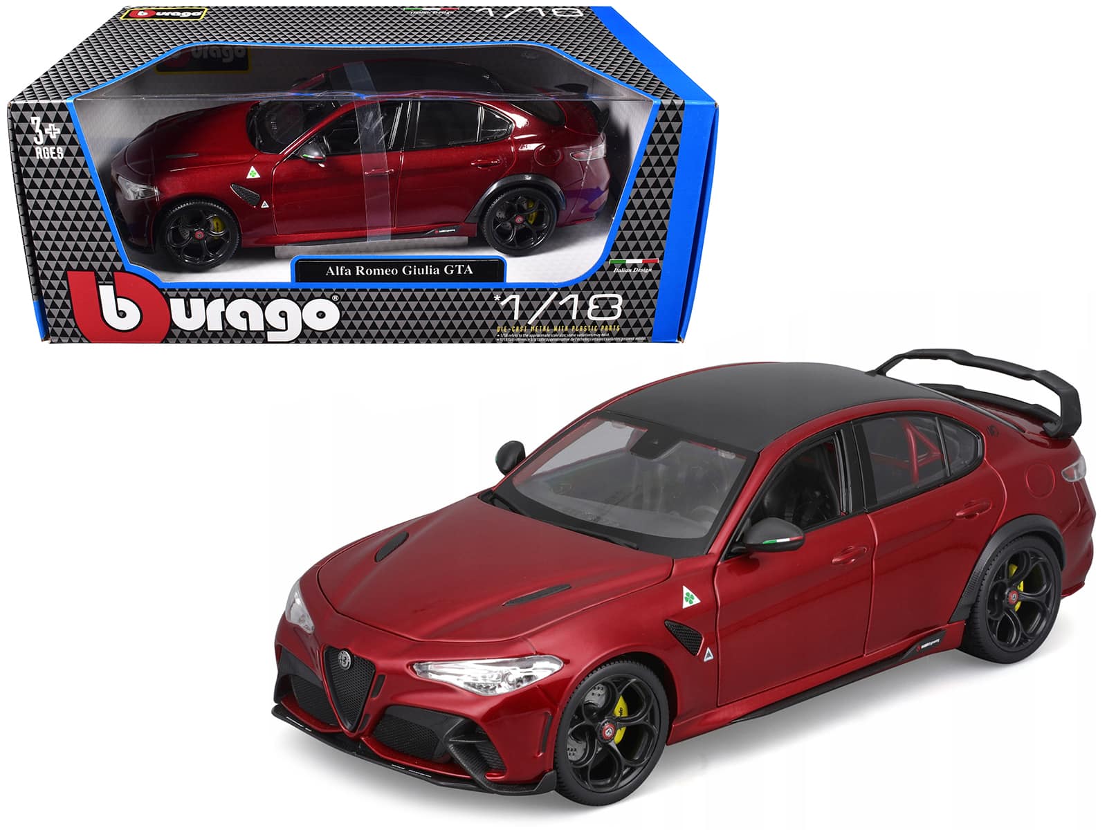 Alfa Romeo Giulia GTA Red Metallic with Carbon Top 1/18 Die Cast