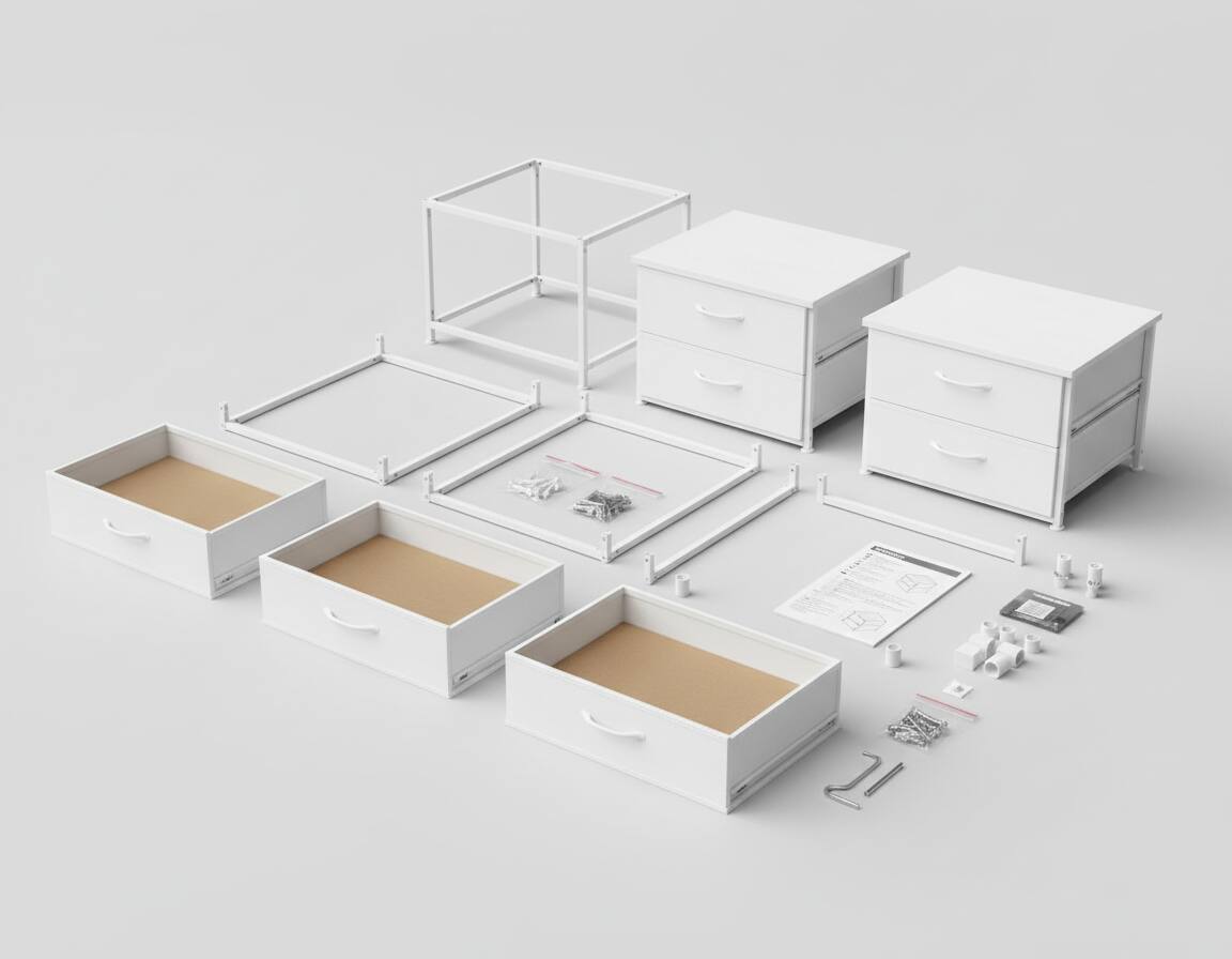 Alt View 1. AOITUN - Nightstand Set with 2 Storage Drawers - Ideal for Dorm or Bedroom - Perfect for Daily Use and Storage Needs - White.
