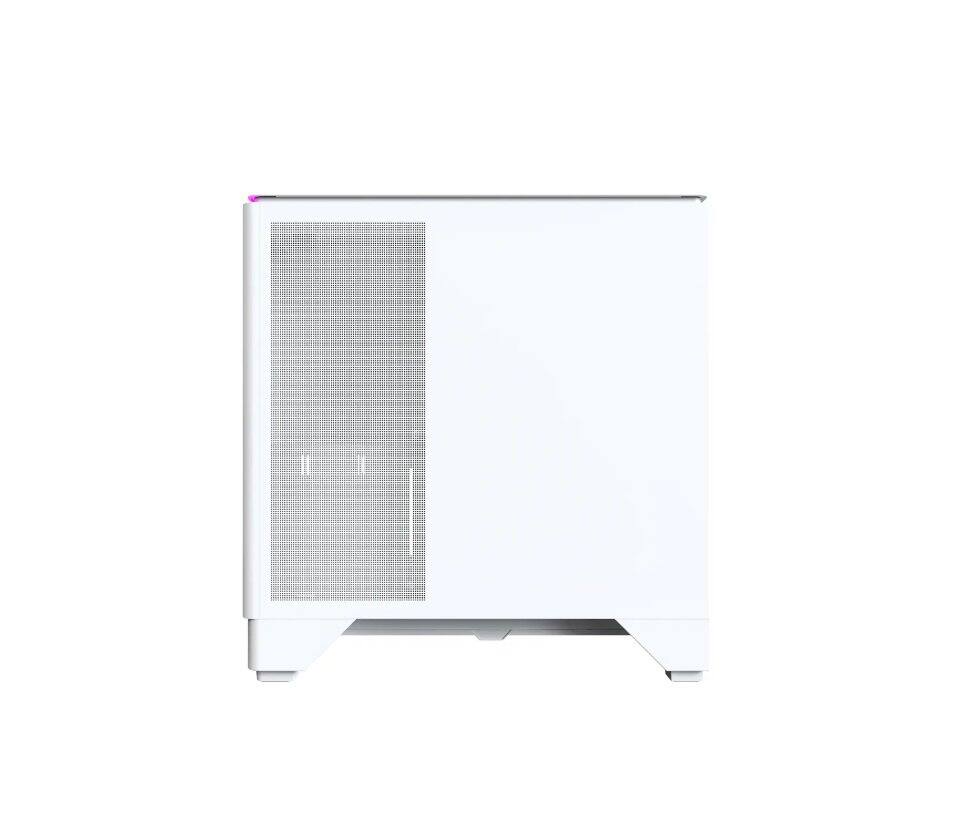 Alt View 1. Montech - KING 45 KING45W ATX PC Case, Curved Panoramic Glass, Chimney Airflow, 360mm Radiator Support - White.