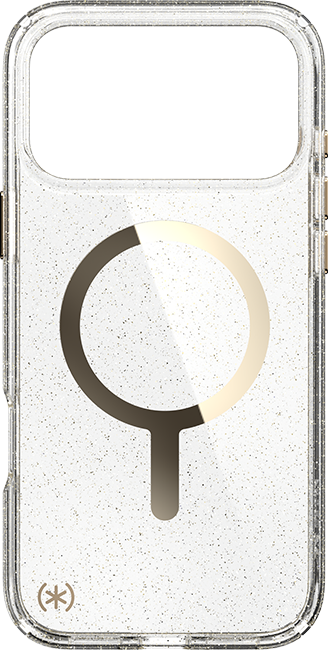 Front. Speck - Speck Presidio Lux Giltter/Gold Metallic MagSafe Case - iPhone 17 Pro Max - Giltter/Gold.