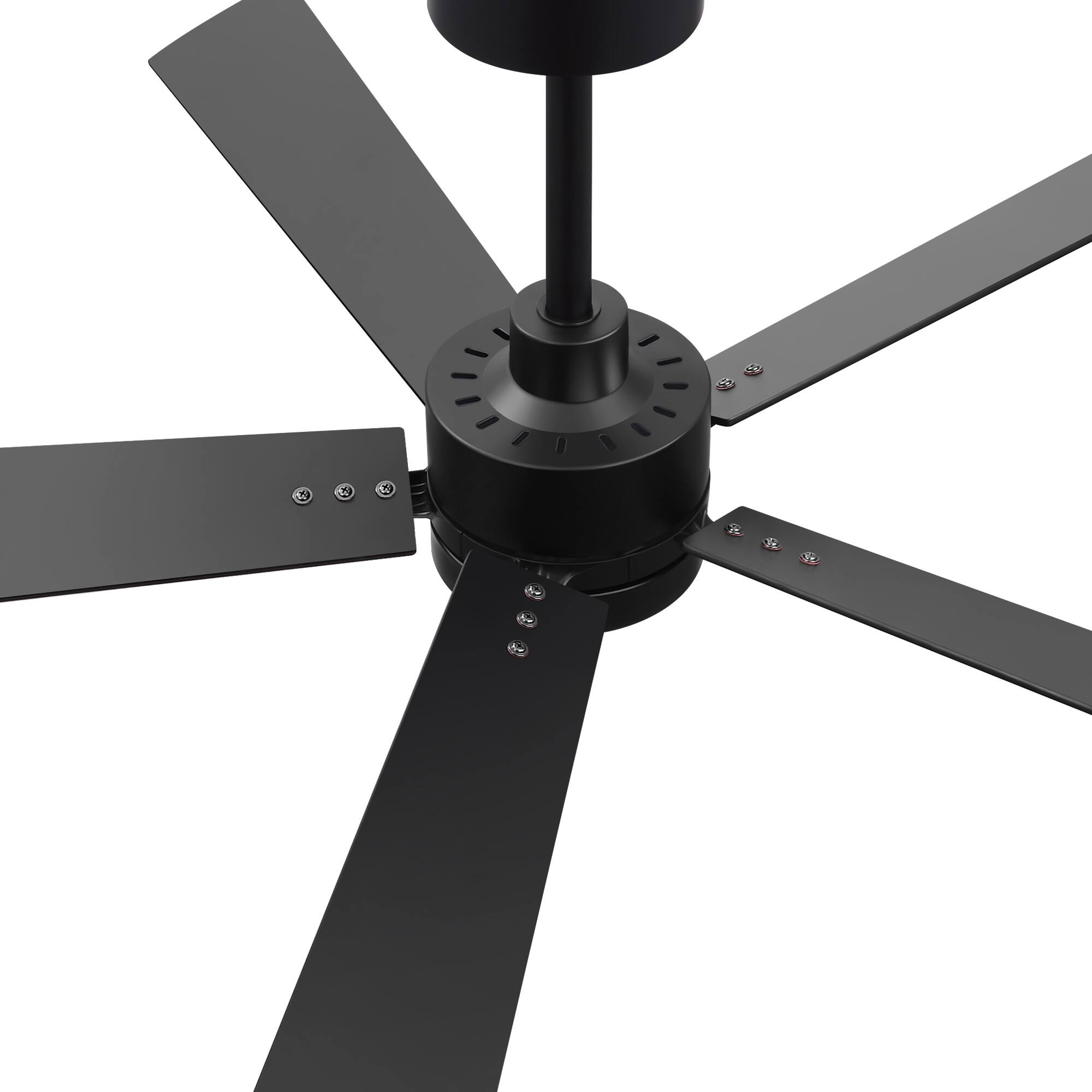 Alt View 9. Breezary - 52-Inch Ceiling Fan with LED Light, 5 Plywood Blades, Remote Control, DC Motor, Includes 5" & 10" Downrods - Black.