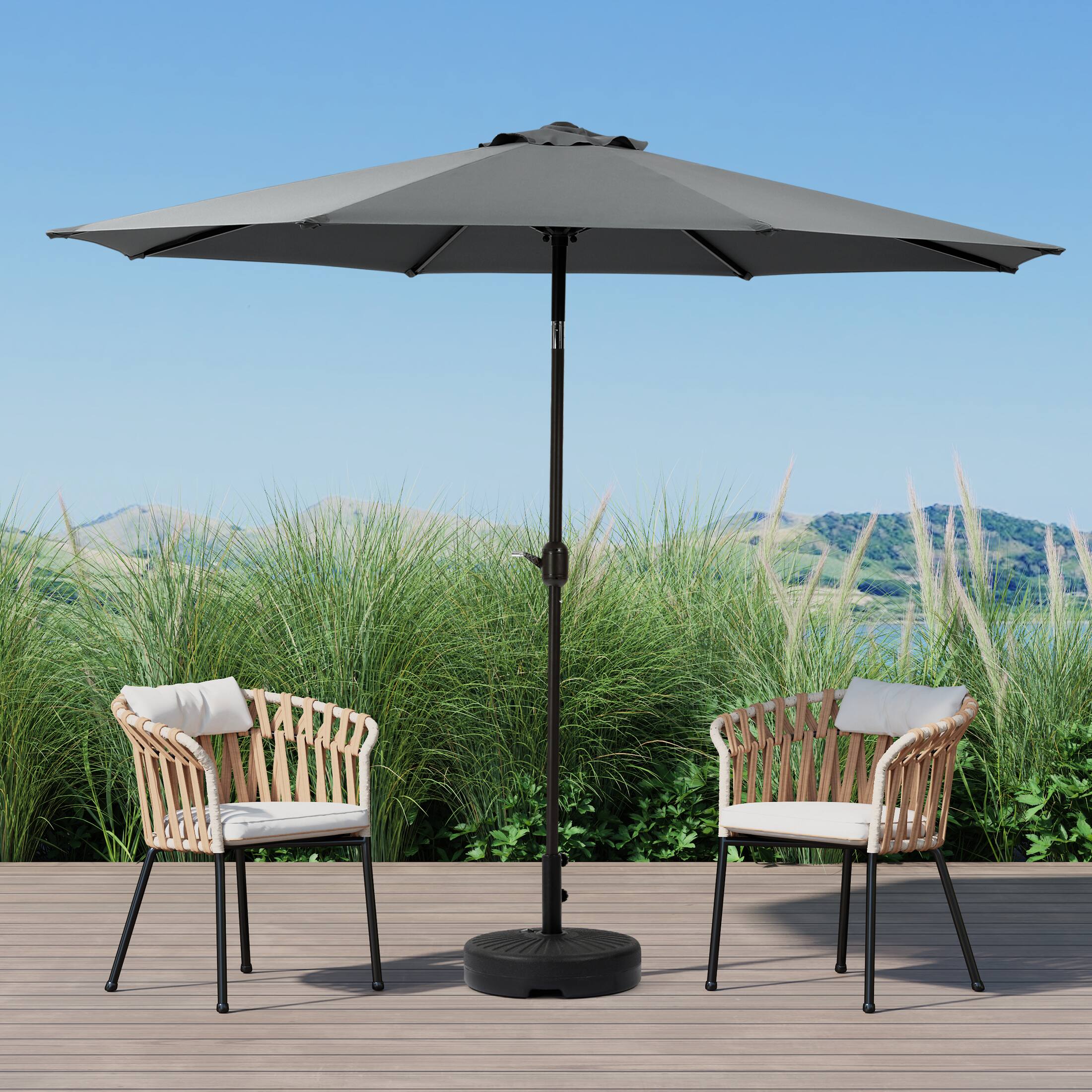 Angle. WestinTrends - WestinTrends Paolo 9 ft. Patio Table Umbrella with tilt and crank features - Gray.