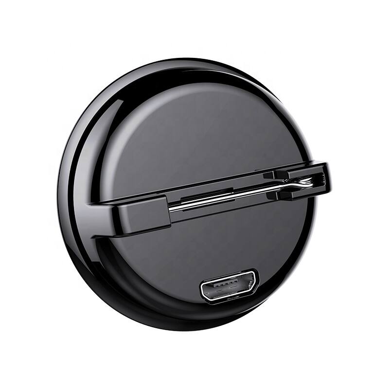 Front. Cluzine - 8GB Pin Mini Voice Recorder, Portable Pendant HD Noise Reduction Voice Activated Recorder - Black.