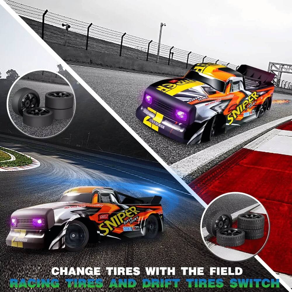 CHANGE TIRES WITH THE FIELD RACING TIRES AND DRIFT TIRES SWITCH