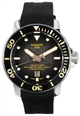Tissot - T-Sport Seastar 2000 Professional Powermatic 80 Diver's T120.607.17.441.01 T1206071744101 600M Men's Watch - Black And Grey