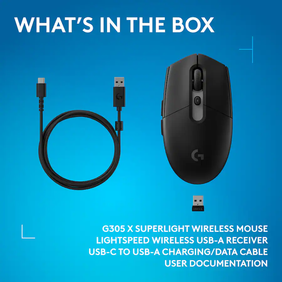 G305 Box Logitech G305 X SUPERLIGHT Wireless Bluetooth Gaming Mouse with HERO ...