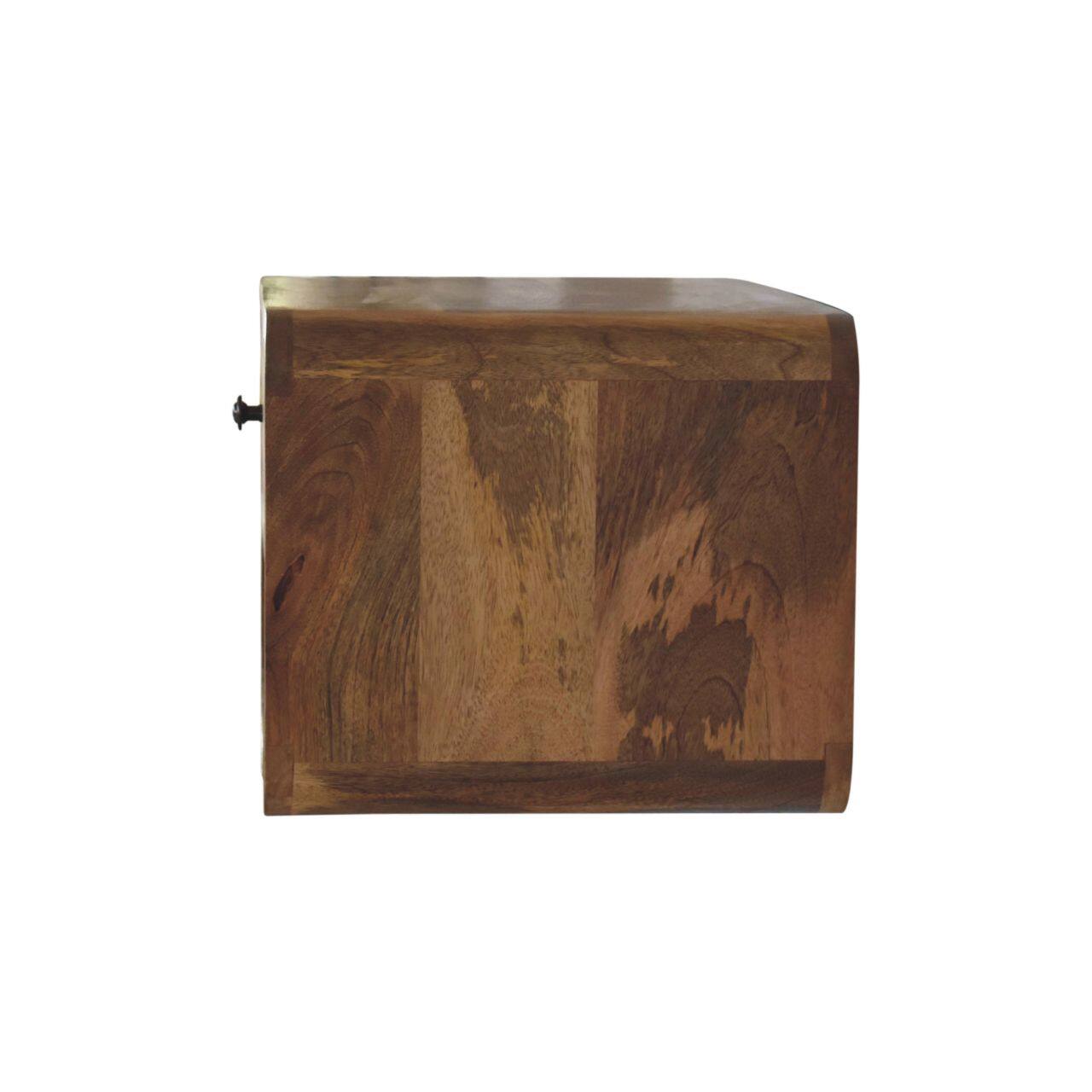 Alt View 4. Artisan Furniture - Artisan Furniture Solid Wood Large Floating Curve Open Slot Bedside, 1 Drawer, Brown - Brown.