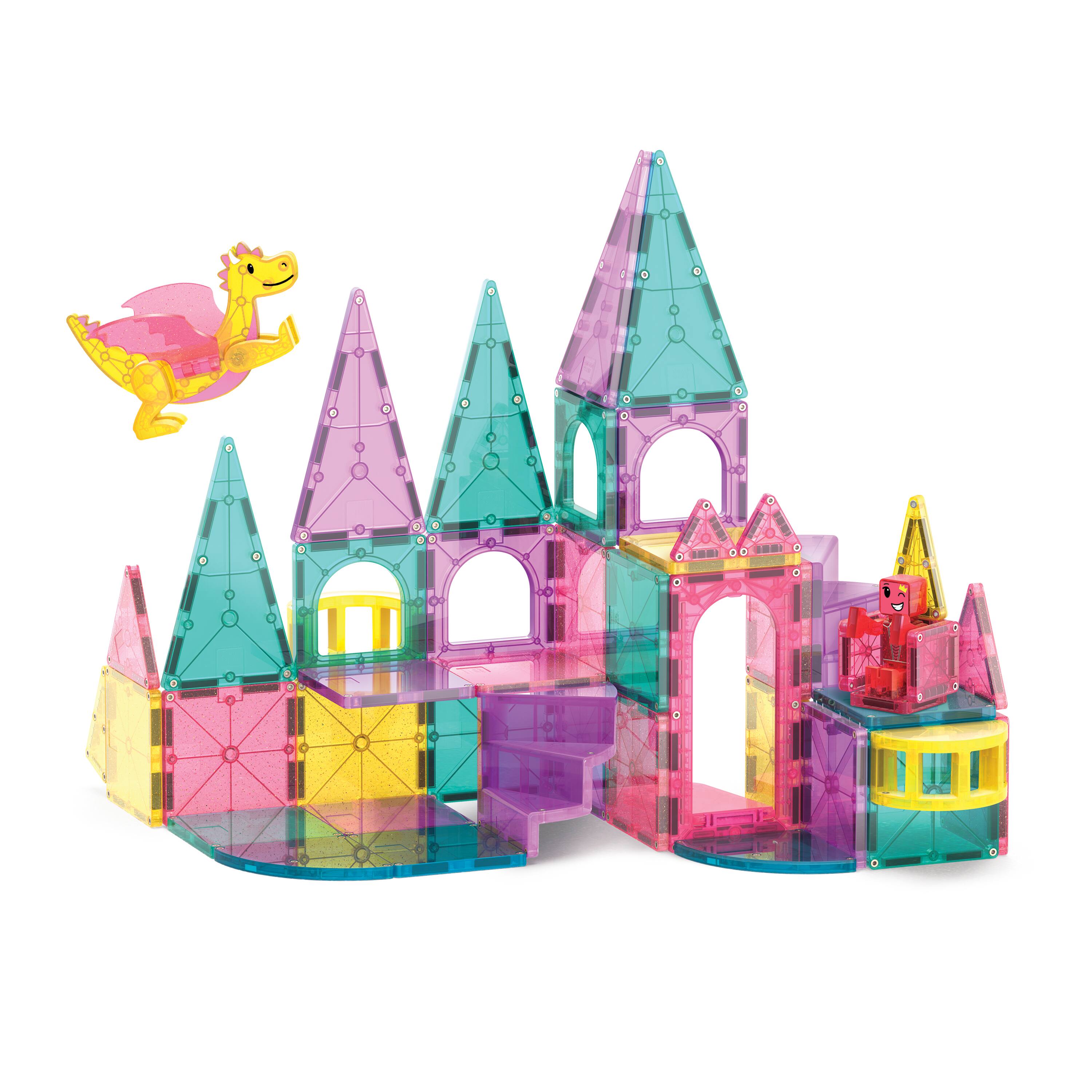 Back. Magna-Tiles - Castle Deluxe 48-Piece Magnetic Construction Set, THE ORIGINAL MAGNA-TILES.