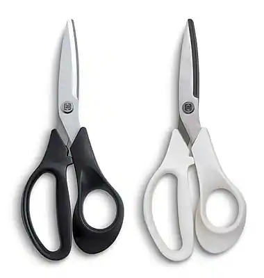 Front. TRU RED - 7" Stainless Steel Scissors, Straight Handle, 2/Pack - Black/White.