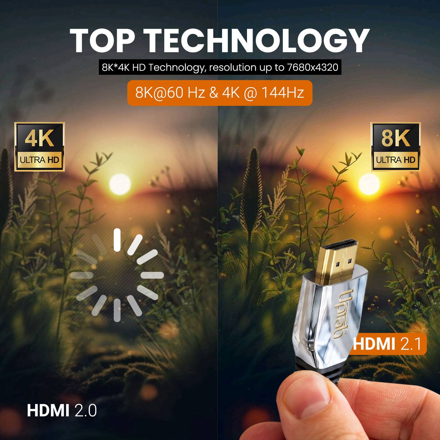 TOP TECHNOLOGY

8K*4K HD Technology, resolution up to 7680x4320

8K@60 Hz & 4K @ 144Hz

4K ULTRA HD

8K ULTRA HD

HDMI 2.1

HDMI 2.0