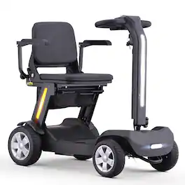 Hover Heart - 4-Wheel Foldable Electric Travel Scooter for Adults, Compact Portable Design with 15 Mile Range and 300 lbs Capacity - Black