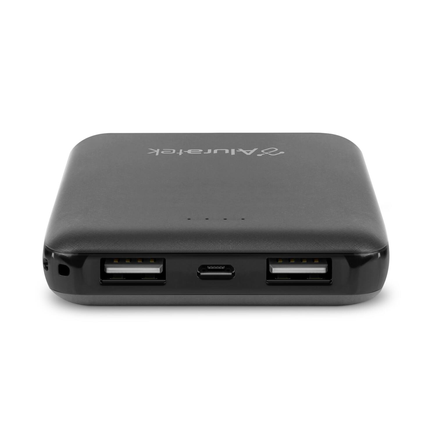Angle. Aluratek - 5000MAH DUAL USB POWERBANK - Black.