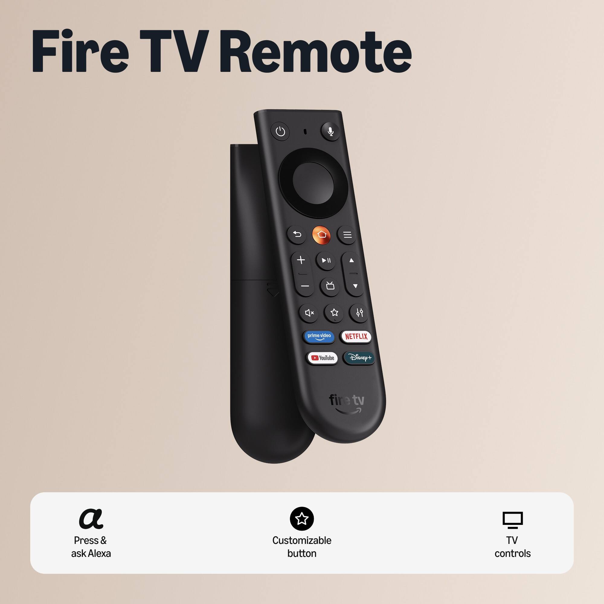 Amazon Fire TV Wireless Remote (newest model), new ergonomic design, TV ...
