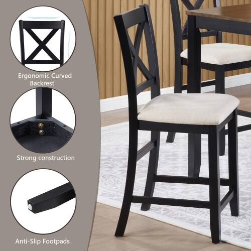 Ergonomic Curved Backrest  
Strong construction  
Anti-Slip Footpads