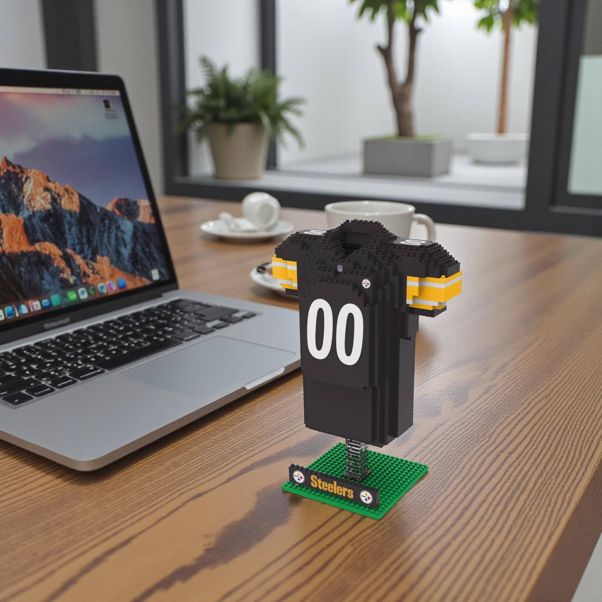 Alt View 3. Forever Collectibles - Pittsburgh Steelers NFL BRXLZ Jersey 1049-Piece Building Block Set - Black.