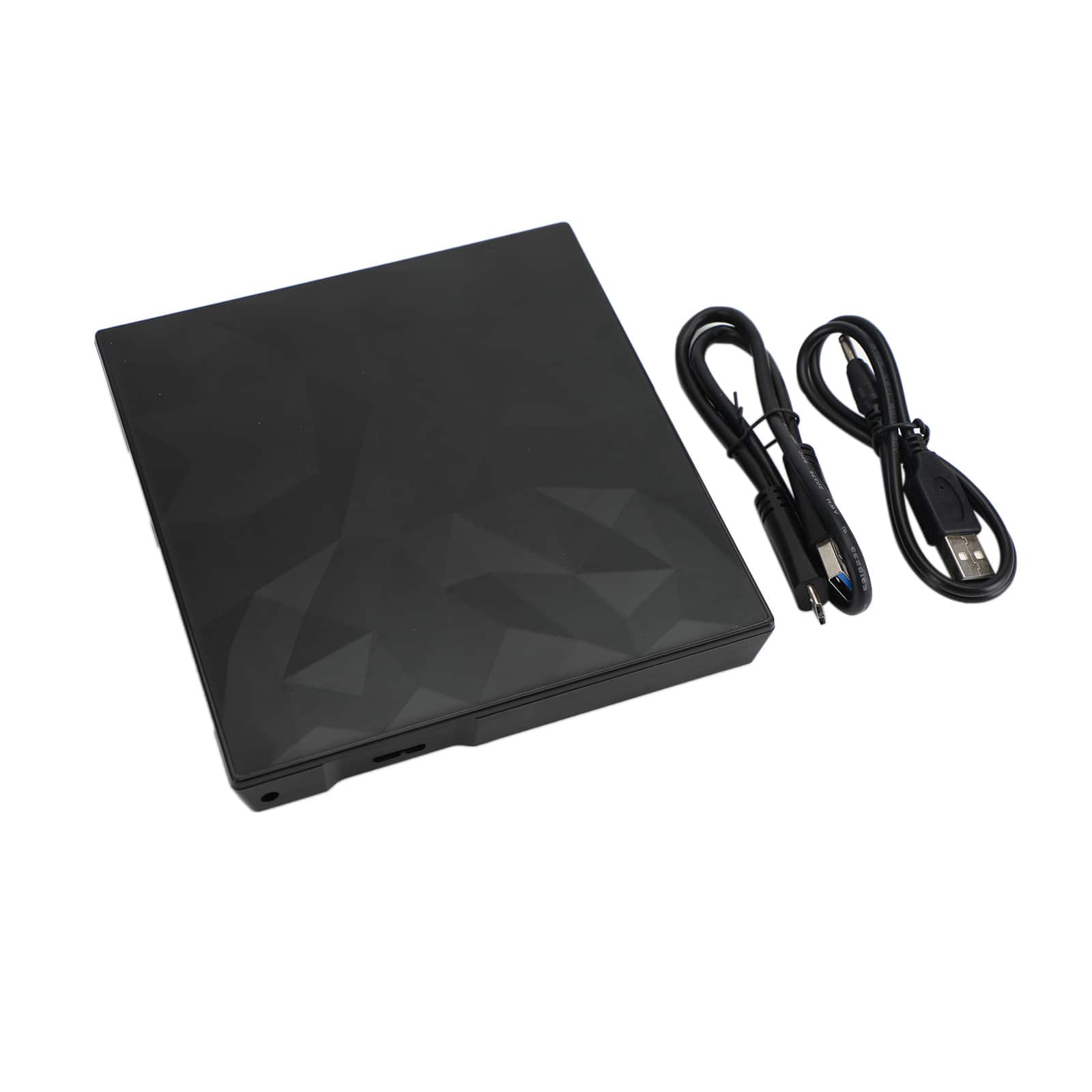 Topteng - Slim Portable External DVD Drive USB 3.0 - CD/DVD Burner Writer with Unique Design for Mac, Laptop, PC - Black