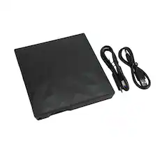 Front. Topteng - Slim Portable External DVD Drive USB 3.0 - CD/DVD Burner Writer with Unique Design for Mac, Laptop, PC - Black.
