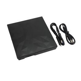 Topteng - Slim Portable External DVD Drive USB 3.0 - CD/DVD Burner Writer with Unique Design for Mac, Laptop, PC - Black