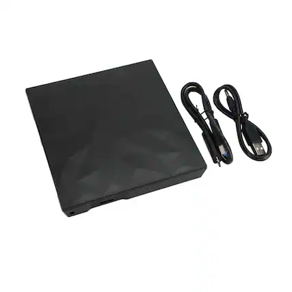 Front. Topteng - Slim Portable External DVD Drive USB 3.0 - CD/DVD Burner Writer with Unique Design for Mac, Laptop, PC - Black.