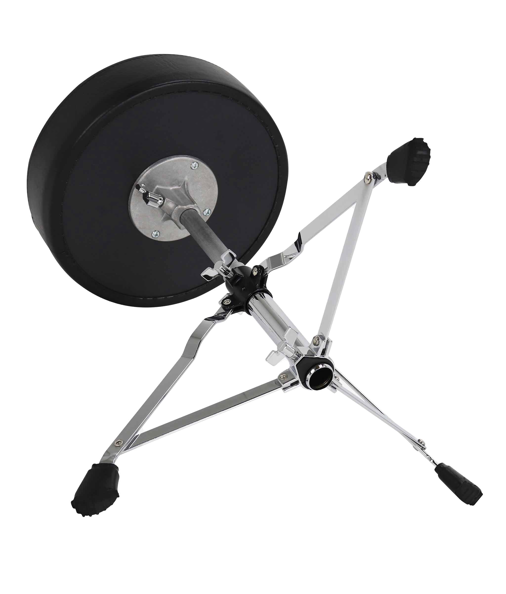 Back. Gibraltar Hardware - Drum Throne 4000 Series with Adjustable Height, 12" Round Seat, Single-Braced Drum Stool, Lightweight Portable Design.