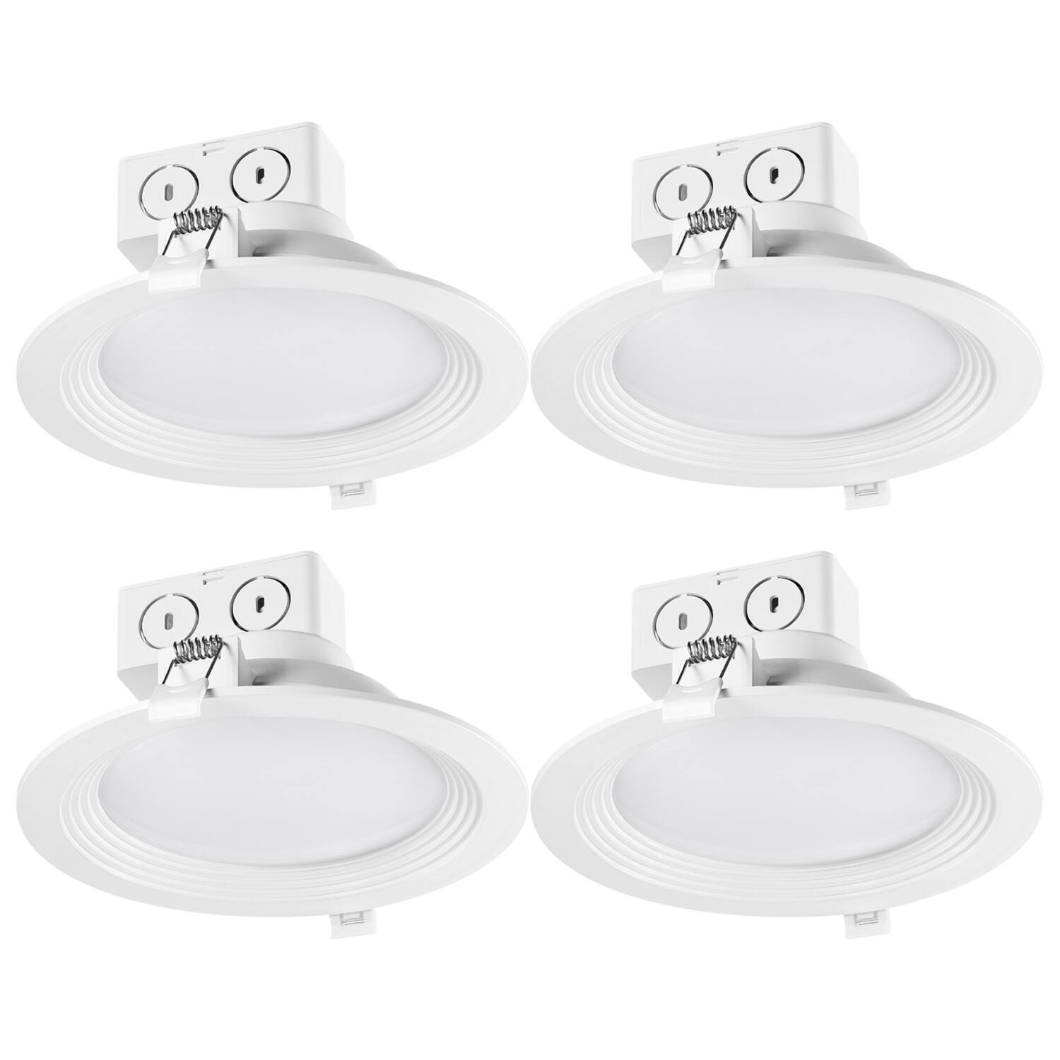 Angle. Globe Electric - Globe Electric Value Pack White 6 in. W Plastic LED Canless Recessed Downlight 11 W.