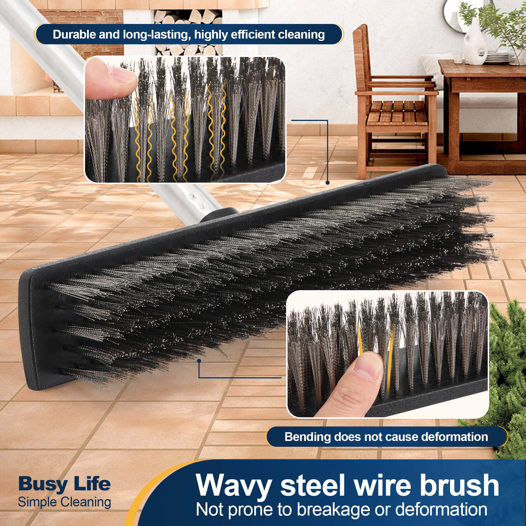 Durable and long-lasting, highly efficient cleaning

Bending does not cause deformation

Busy Life Simple Cleaning

Wavy steel wire brush Not prone to breakage or deformation