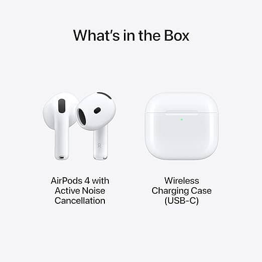 Apple AirPods 4 Wireless Earbuds, Bluetooth Headphones, with